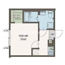 Ａｇｒａｎｄｅ一橋学園（エイグラン一橋学園） 3階1Kの間取り