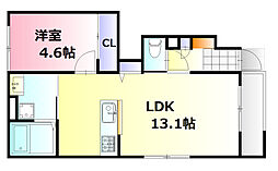 レジデンスＭ・Ｓ 1階1LDKの間取り