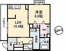 ベレオ22 2階1LDKの間取り