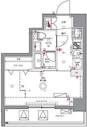 ユリカロゼＡＺ亀戸II 5階1Kの間取り