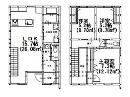 グランメゾンクレスト南蔵王II 1階3LDKの間取り