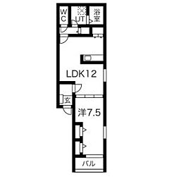 Premier 3階1LDKの間取り
