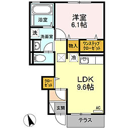 カーサデバンブ 1LDKの間取図画像