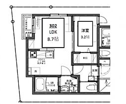 KEIAI RESIDENCE 上尾II 3階1LDKの間取り