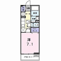 ライズヒルA 1Kの間取図画像