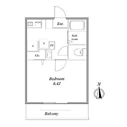 LaLa Gran 3階1Kの間取り