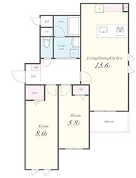 Ｓｔａｄｔ　Ｎｅｒｉｍａ−ｋａｓｕｇａｃｈｏ（シュタット練馬 1階2LDKの間取り