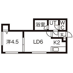 カルムプラッツ 2階1LDKの間取り