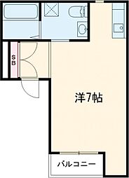 L’eclat(レクラ) 2階ワンルームの間取り