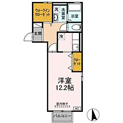 サンライフヴィレッジ 2階ワンルームの間取り