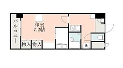 熊本市電A系統 祇園橋駅 徒歩3分の賃貸マンション 4階1Kの間取り
