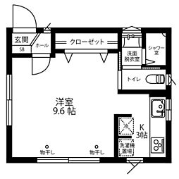 ローリングヒルズ小淵沢 2階1Kの間取り