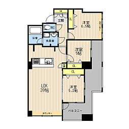 I.PROUD神水 6階3LDKの間取り