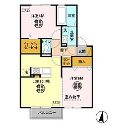 グランマーレ　I 2階2LDKの間取り