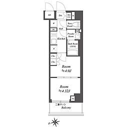 ブランシエスタ荻窪 5階2Kの間取り