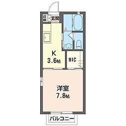 東武小泉線 西小泉駅 徒歩29分の賃貸アパート 1階1Kの間取り