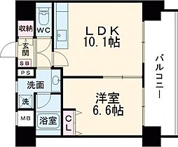 スタジオスクエア泉 8階1LDKの間取り