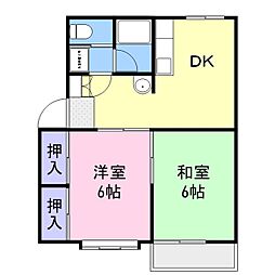 メゾンレリヤ　Ｃ 1階2DKの間取り