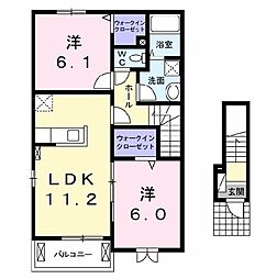 サン・カミーユA 2LDKの間取図画像