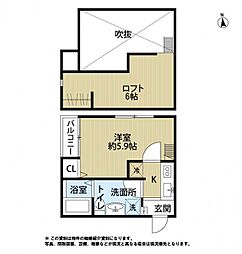 エスパーセ　Ｋ 2階1Kの間取り