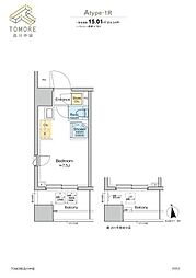 TOMORE品川中延 2階ワンルームの間取り