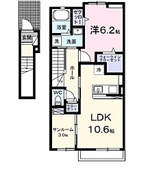 メゾン未来 1LDKの間取図画像