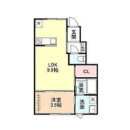 ulu 1LDKの間取図画像