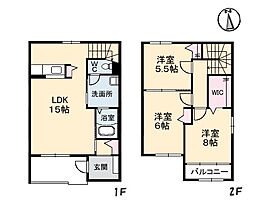 クラビス　Ａ棟 1階3LDKの間取り