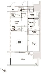 エンクレスト博多駅前ART 2Kの間取図画像