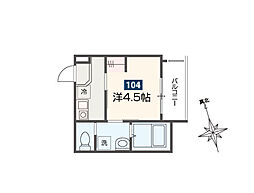 MELDIA南浦和IV 1階1Kの間取り