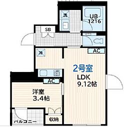Skuld墨田緑 5階ワンルームの間取り