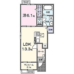 ポライトリー和 II 1LDKの間取図画像