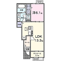 ポライトリー和 II 1LDKの間取図画像