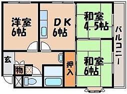 ロイヤルヒルズオガタ 4階3DKの間取り