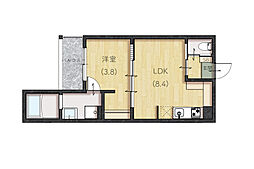 plano南蔵王 3階1LDKの間取り