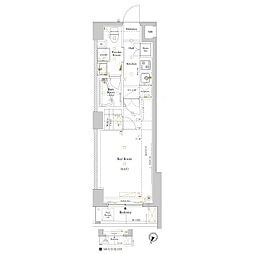 ルクレ高円寺アジールコート 1階1Kの間取り