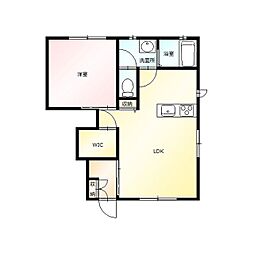 東武桐生線 治良門橋駅 徒歩17分の賃貸アパート 1階1LDKの間取り
