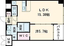 Osaka Metro中央線 長田駅 徒歩5分の賃貸マンション 6階1LDKの間取り
