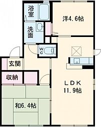 メゾン・ド・クローバー　　Ｃ棟 1階2LDKの間取り