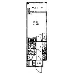 Alivis都島北通 5階1Kの間取り