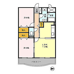 JR弥彦線 燕三条駅 徒歩19分の賃貸マンション 1階2LDKの間取り