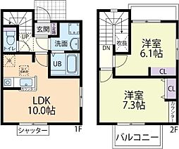 Villa　Sieger(ヴィラ　ジーガー)　Ｂ 1階2LDKの間取り
