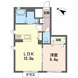 シャーメゾン　ラポール 1階1LDKの間取り