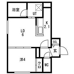Campanella平岸(カンパネラ平岸)　仮)平岸4-9MS 4階1LDKの間取り