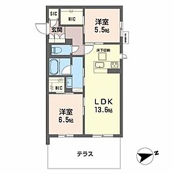 シャーメゾンCasaRegio 2LDKの間取図画像