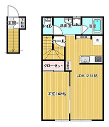メゾンクレール 2階1LDKの間取り