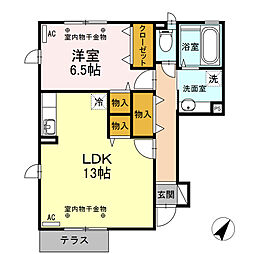 フェイバーLF 1階1LDKの間取り