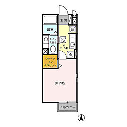 ヴィラ・グランメール 1Kの間取図画像
