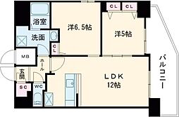 S-RESIDENCE国泰寺町一丁目 17階2LDKの間取り