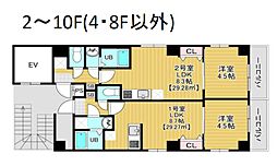 Freesia梅島 202 2階1LDKの間取り